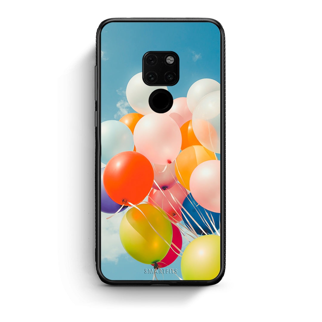 Huawei Mate 20 Colorful Balloons θήκη από τη Smartfits με σχέδιο στο πίσω μέρος και μαύρο περίβλημα | Smartphone case with colorful back and black bezels by Smartfits