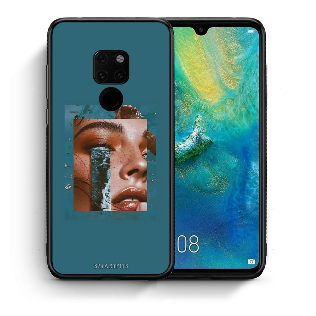 Θήκη Huawei Mate 20 Cry An Ocean από τη Smartfits με σχέδιο στο πίσω μέρος και μαύρο περίβλημα | Huawei Mate 20 Cry An Ocean case with colorful back and black bezels