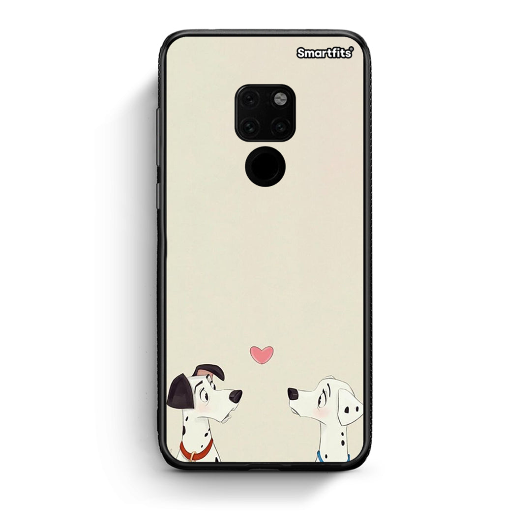 Huawei Mate 20 Dalmatians Love θήκη από τη Smartfits με σχέδιο στο πίσω μέρος και μαύρο περίβλημα | Smartphone case with colorful back and black bezels by Smartfits