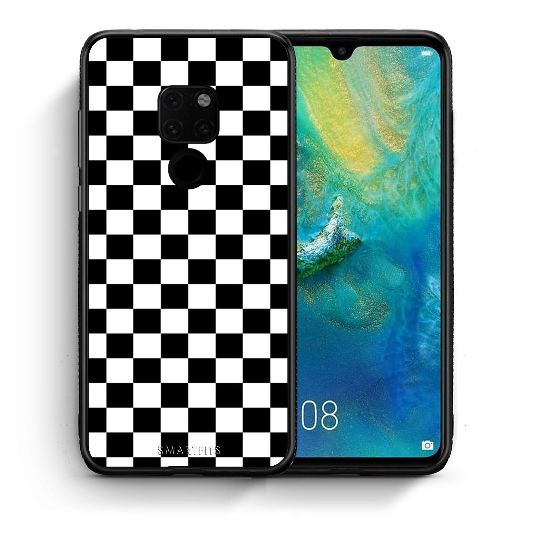 Θήκη Huawei Mate 20 Squares Geometric από τη Smartfits με σχέδιο στο πίσω μέρος και μαύρο περίβλημα | Huawei Mate 20 Squares Geometric case with colorful back and black bezels