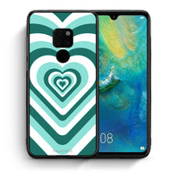 Thumbnail for Θήκη Huawei Mate 20 Green Hearts από τη Smartfits με σχέδιο στο πίσω μέρος και μαύρο περίβλημα | Huawei Mate 20 Green Hearts case with colorful back and black bezels