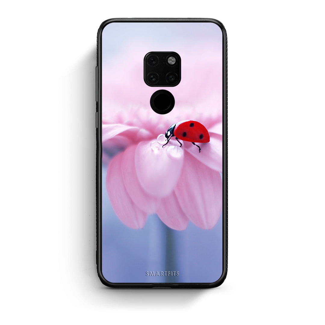 Huawei Mate 20 Ladybug Flower θήκη από τη Smartfits με σχέδιο στο πίσω μέρος και μαύρο περίβλημα | Smartphone case with colorful back and black bezels by Smartfits