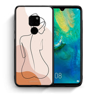 Thumbnail for Θήκη Huawei Mate 20 LineArt Woman από τη Smartfits με σχέδιο στο πίσω μέρος και μαύρο περίβλημα | Huawei Mate 20 LineArt Woman case with colorful back and black bezels