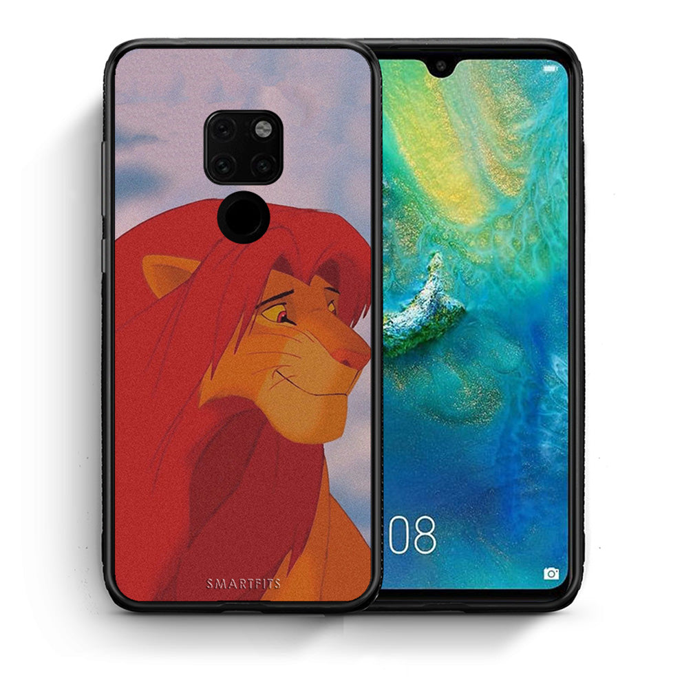 Θήκη Αγίου Βαλεντίνου Huawei Mate 20 Lion Love 1 από τη Smartfits με σχέδιο στο πίσω μέρος και μαύρο περίβλημα | Huawei Mate 20 Lion Love 1 case with colorful back and black bezels
