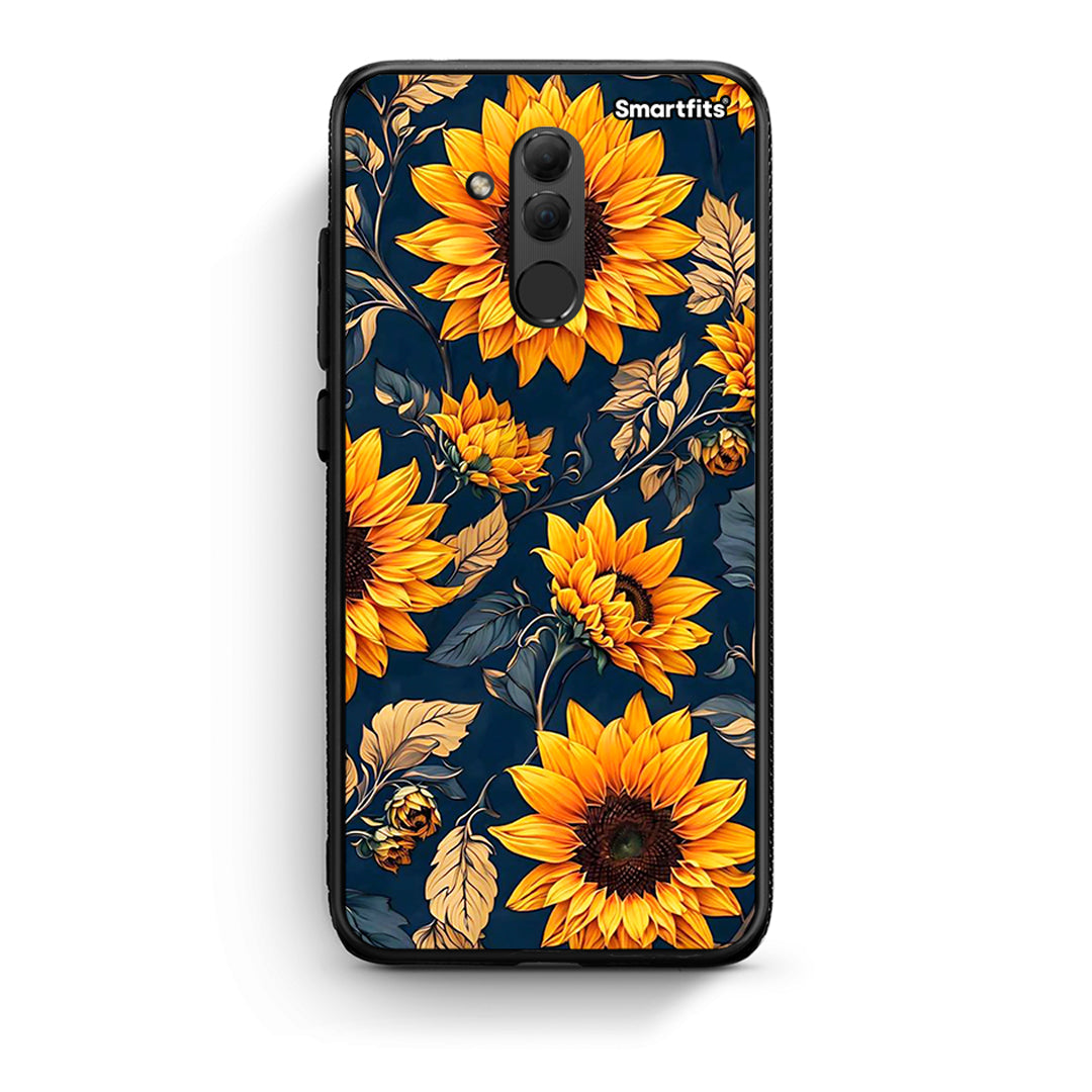 Huawei Mate 20 Lite Autumn Sunflowers Θήκη από τη Smartfits με σχέδιο στο πίσω μέρος και μαύρο περίβλημα | Smartphone case with colorful back and black bezels by Smartfits