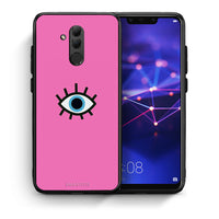 Thumbnail for Θήκη Huawei Mate 20 Lite Blue Eye Pink από τη Smartfits με σχέδιο στο πίσω μέρος και μαύρο περίβλημα | Huawei Mate 20 Lite Blue Eye Pink case with colorful back and black bezels