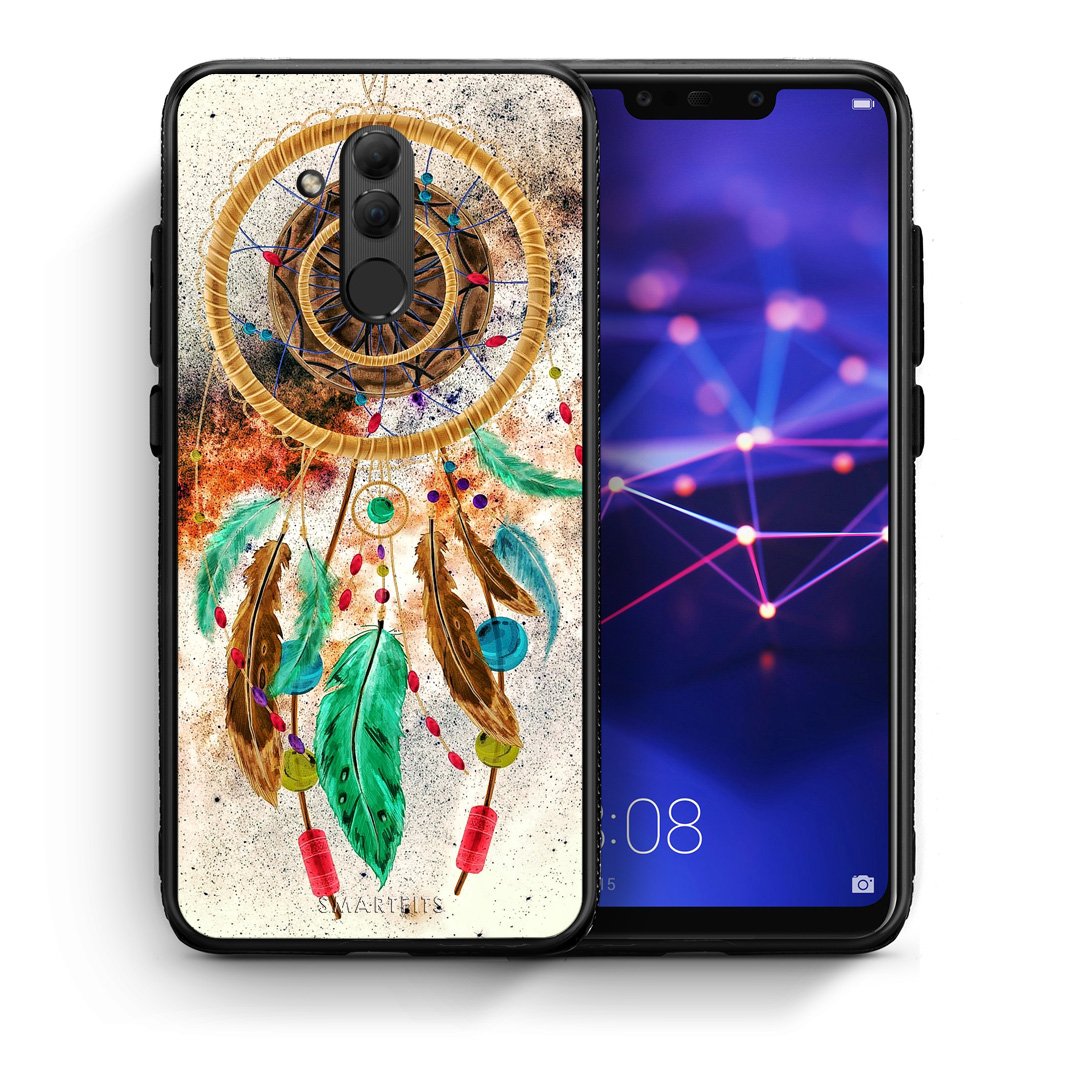 Θήκη Huawei Mate 20 Lite DreamCatcher Boho από τη Smartfits με σχέδιο στο πίσω μέρος και μαύρο περίβλημα | Huawei Mate 20 Lite DreamCatcher Boho case with colorful back and black bezels