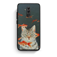 Thumbnail for Huawei Mate 20 Lite Cat Goldfish θήκη από τη Smartfits με σχέδιο στο πίσω μέρος και μαύρο περίβλημα | Smartphone case with colorful back and black bezels by Smartfits
