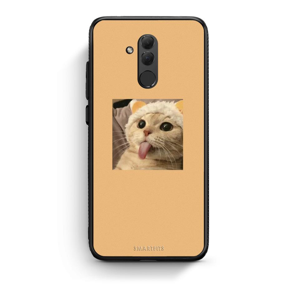 Huawei Mate 20 Lite Cat Tongue θήκη από τη Smartfits με σχέδιο στο πίσω μέρος και μαύρο περίβλημα | Smartphone case with colorful back and black bezels by Smartfits