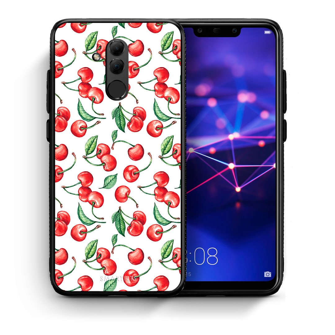 Θήκη Huawei Mate 20 Lite Cherry Summer από τη Smartfits με σχέδιο στο πίσω μέρος και μαύρο περίβλημα | Huawei Mate 20 Lite Cherry Summer case with colorful back and black bezels