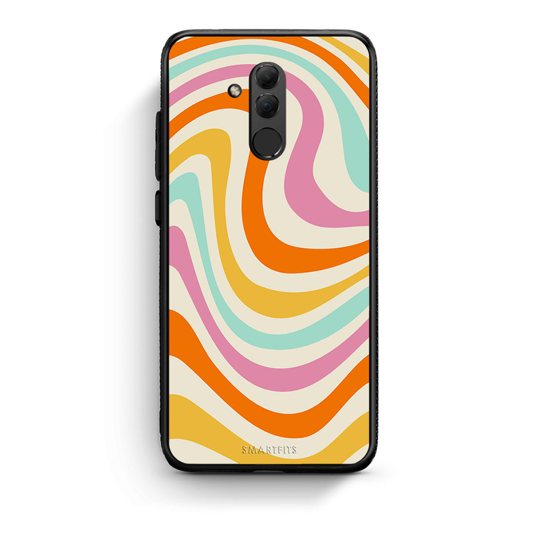Huawei Mate 20 Lite Colourful Waves θήκη από τη Smartfits με σχέδιο στο πίσω μέρος και μαύρο περίβλημα | Smartphone case with colorful back and black bezels by Smartfits