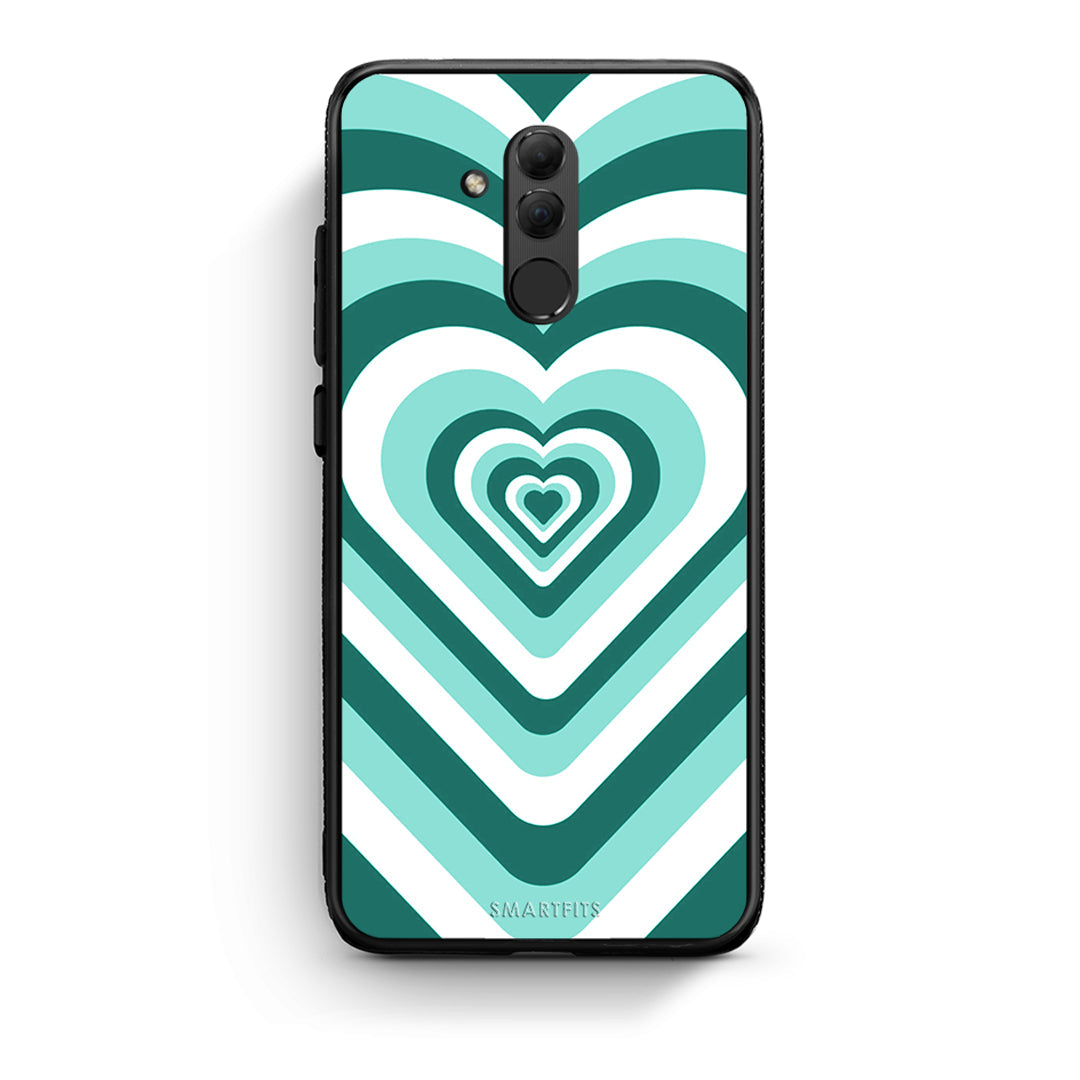 Huawei Mate 20 Lite Green Hearts θήκη από τη Smartfits με σχέδιο στο πίσω μέρος και μαύρο περίβλημα | Smartphone case with colorful back and black bezels by Smartfits