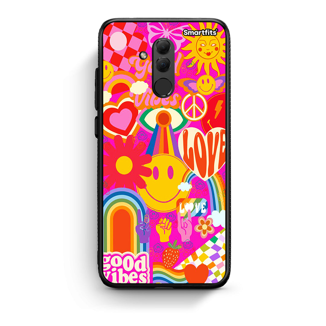 Huawei Mate 20 Lite Hippie Love θήκη από τη Smartfits με σχέδιο στο πίσω μέρος και μαύρο περίβλημα | Smartphone case with colorful back and black bezels by Smartfits