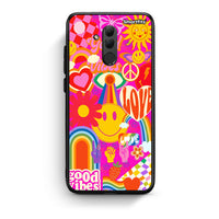Thumbnail for Huawei Mate 20 Lite Hippie Love θήκη από τη Smartfits με σχέδιο στο πίσω μέρος και μαύρο περίβλημα | Smartphone case with colorful back and black bezels by Smartfits