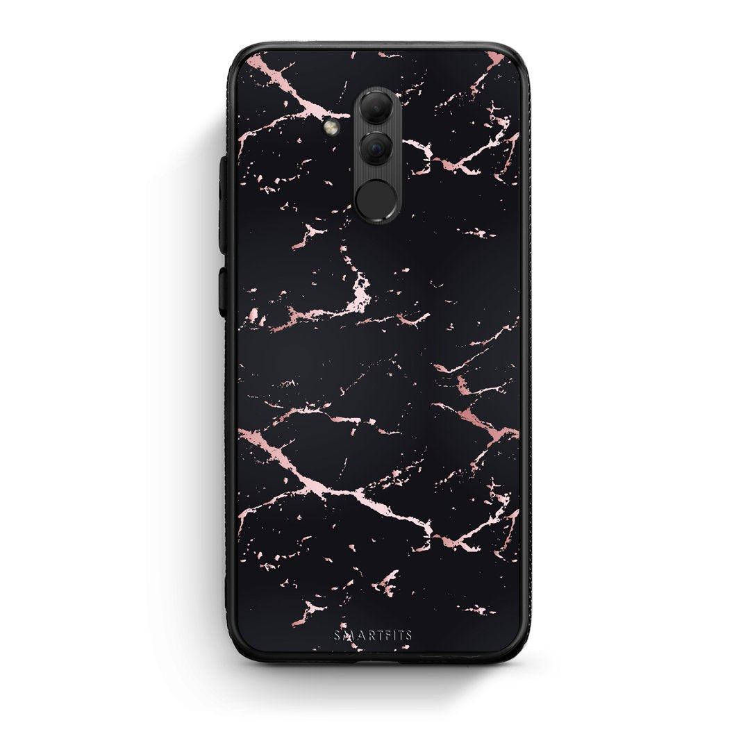 4 - Huawei Mate 20 Lite  Black Rosegold Marble case, cover, bumper