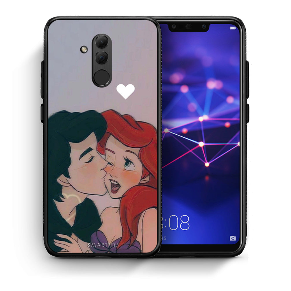 Θήκη Αγίου Βαλεντίνου Huawei Mate 20 Lite Mermaid Love από τη Smartfits με σχέδιο στο πίσω μέρος και μαύρο περίβλημα | Huawei Mate 20 Lite Mermaid Love case with colorful back and black bezels