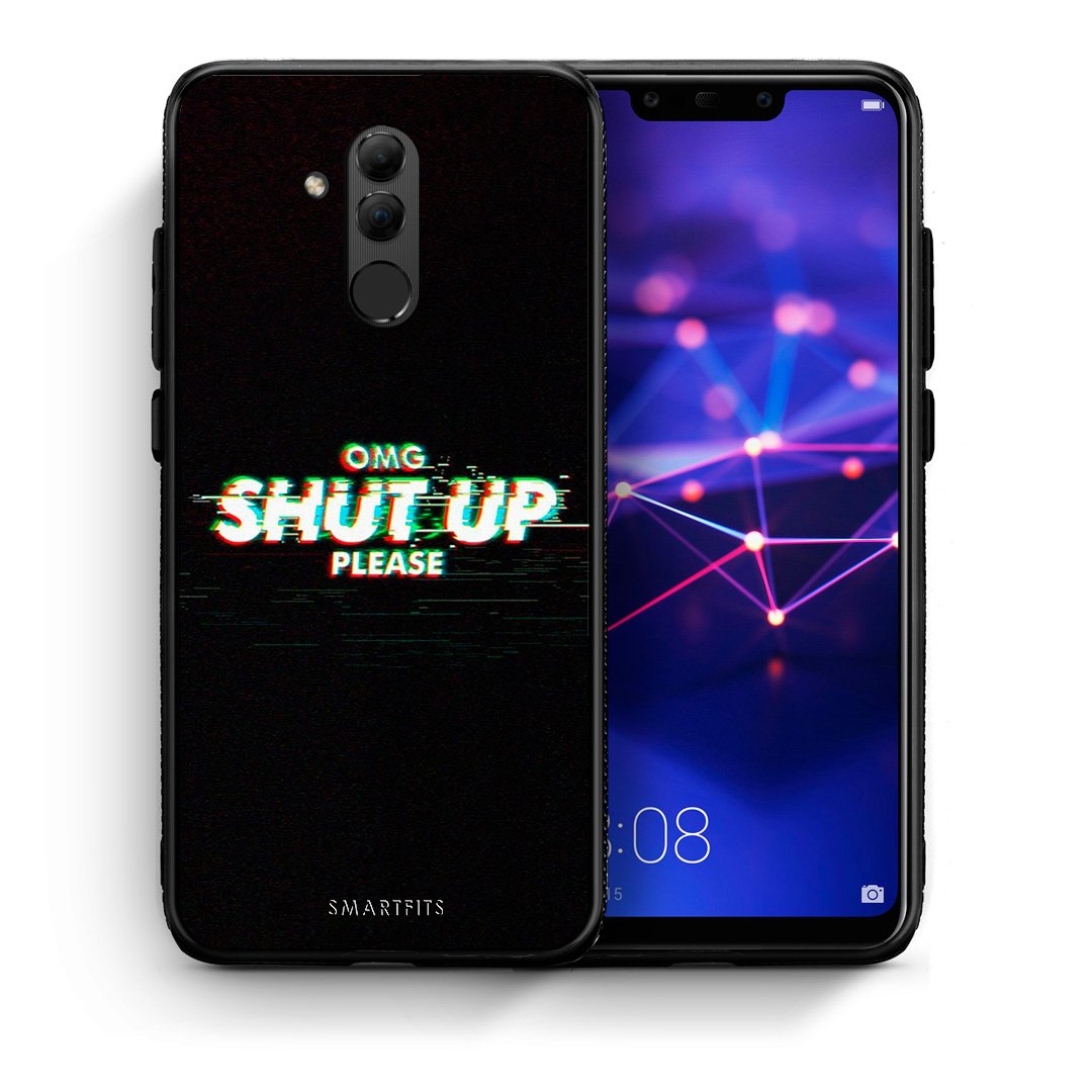 Θήκη Huawei Mate 20 Lite OMG ShutUp από τη Smartfits με σχέδιο στο πίσω μέρος και μαύρο περίβλημα | Huawei Mate 20 Lite OMG ShutUp case with colorful back and black bezels