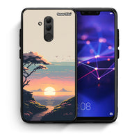 Thumbnail for Θήκη Huawei Mate 20 Lite Pixel Sunset από τη Smartfits με σχέδιο στο πίσω μέρος και μαύρο περίβλημα | Huawei Mate 20 Lite Pixel Sunset case with colorful back and black bezels