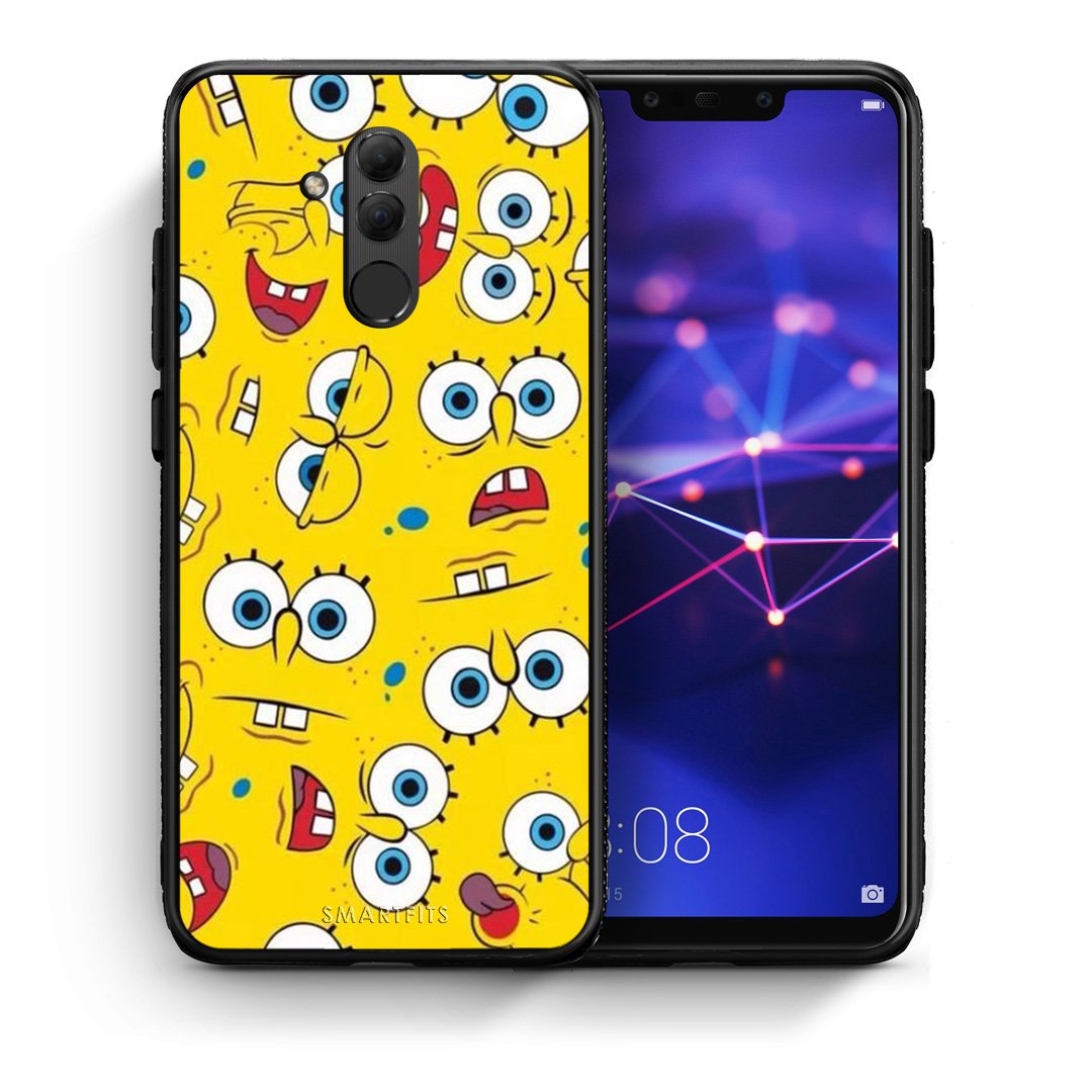 Θήκη Huawei Mate 20 Lite Sponge PopArt από τη Smartfits με σχέδιο στο πίσω μέρος και μαύρο περίβλημα | Huawei Mate 20 Lite Sponge PopArt case with colorful back and black bezels
