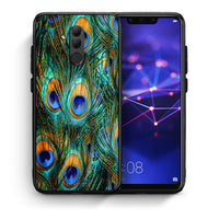 Thumbnail for Θήκη Huawei Mate 20 Lite Real Peacock Feathers από τη Smartfits με σχέδιο στο πίσω μέρος και μαύρο περίβλημα | Huawei Mate 20 Lite Real Peacock Feathers case with colorful back and black bezels