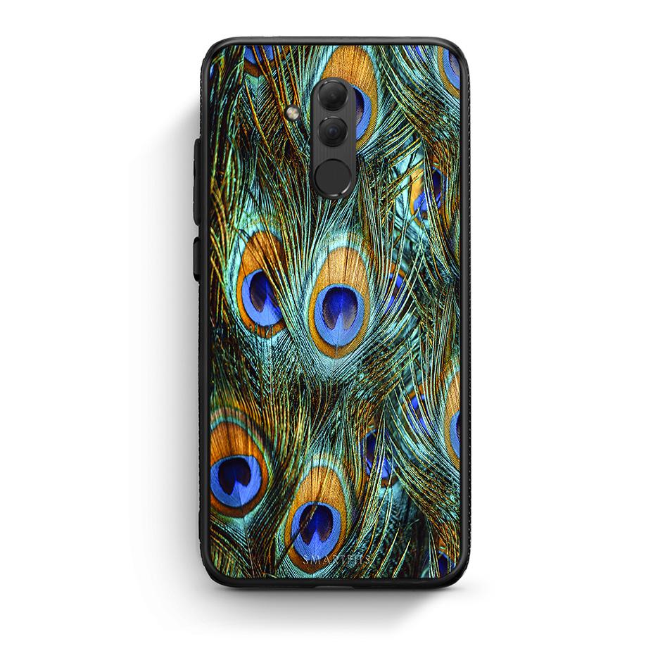 Huawei Mate 20 Lite Real Peacock Feathers θήκη από τη Smartfits με σχέδιο στο πίσω μέρος και μαύρο περίβλημα | Smartphone case with colorful back and black bezels by Smartfits