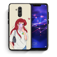 Thumbnail for Θήκη Huawei Mate 20 Lite Walking Mermaid από τη Smartfits με σχέδιο στο πίσω μέρος και μαύρο περίβλημα | Huawei Mate 20 Lite Walking Mermaid case with colorful back and black bezels