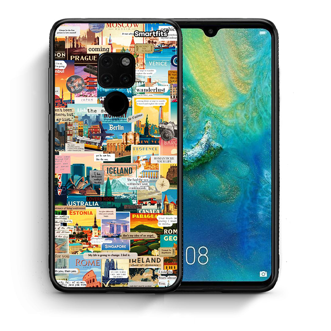 Θήκη Huawei Mate 20 Live To Travel από τη Smartfits με σχέδιο στο πίσω μέρος και μαύρο περίβλημα | Huawei Mate 20 Live To Travel case with colorful back and black bezels