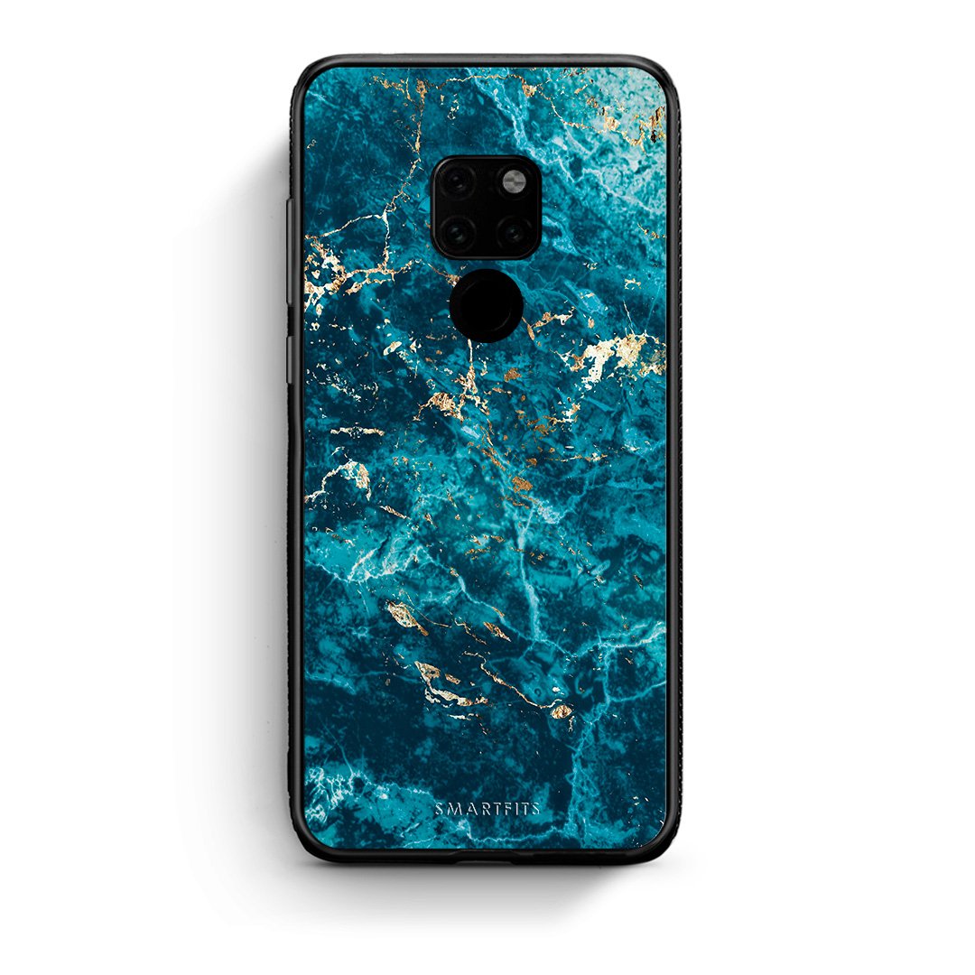 Huawei Mate 20 Marble Blue θήκη από τη Smartfits με σχέδιο στο πίσω μέρος και μαύρο περίβλημα | Smartphone case with colorful back and black bezels by Smartfits
