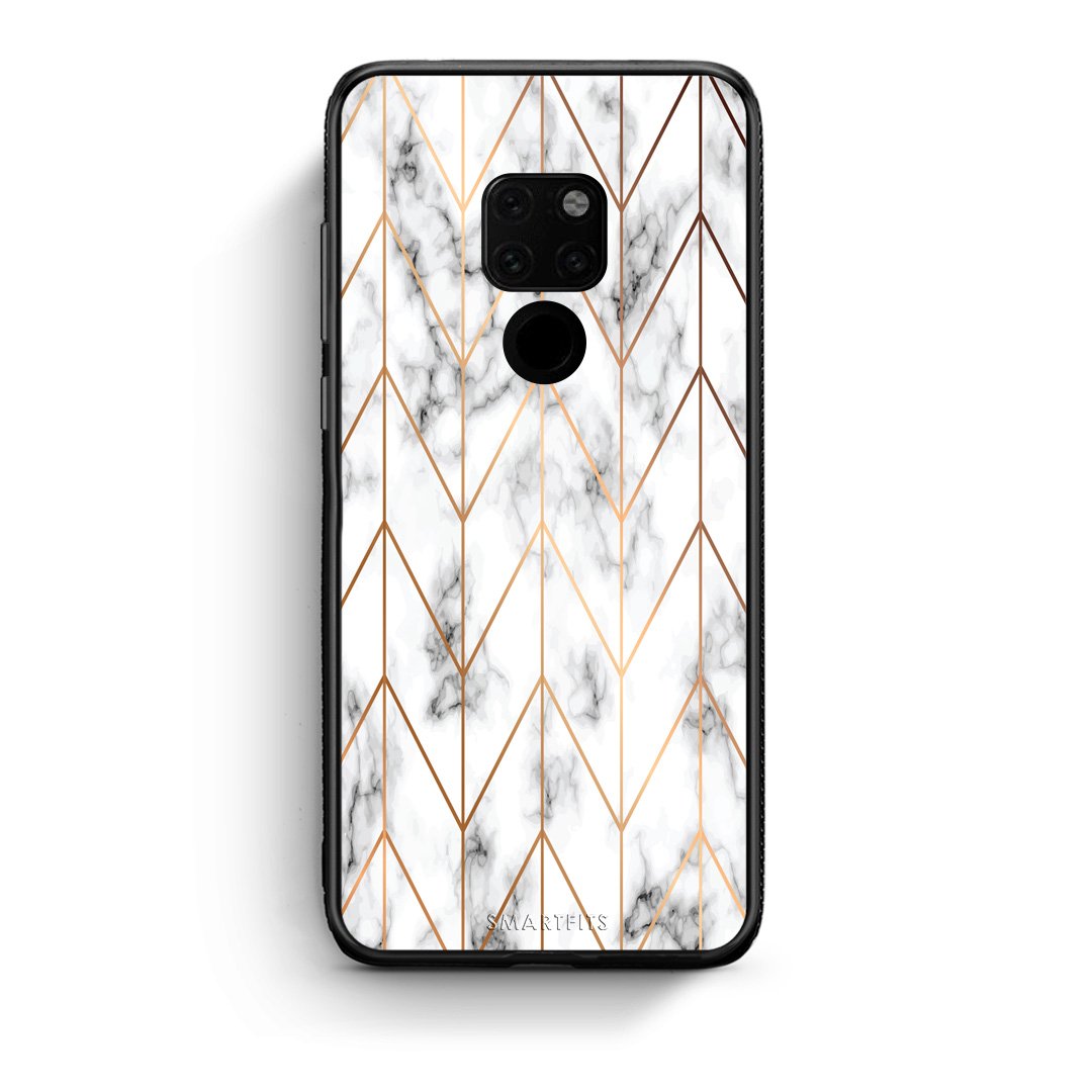 44 - Huawei Mate 20 Gold Geometric Marble case, cover, bumper