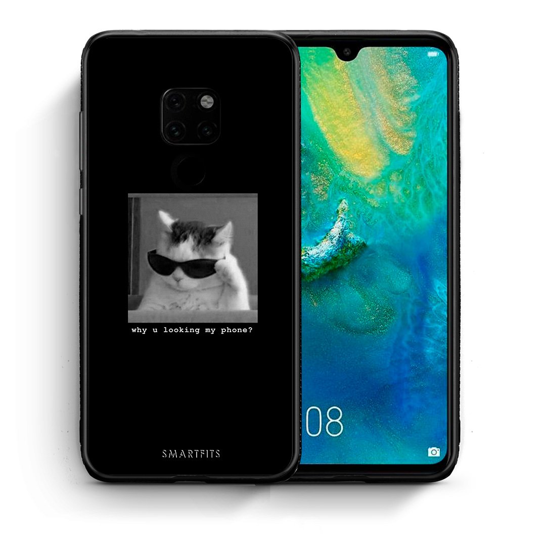 Θήκη Huawei Mate 20 Meme Cat από τη Smartfits με σχέδιο στο πίσω μέρος και μαύρο περίβλημα | Huawei Mate 20 Meme Cat case with colorful back and black bezels