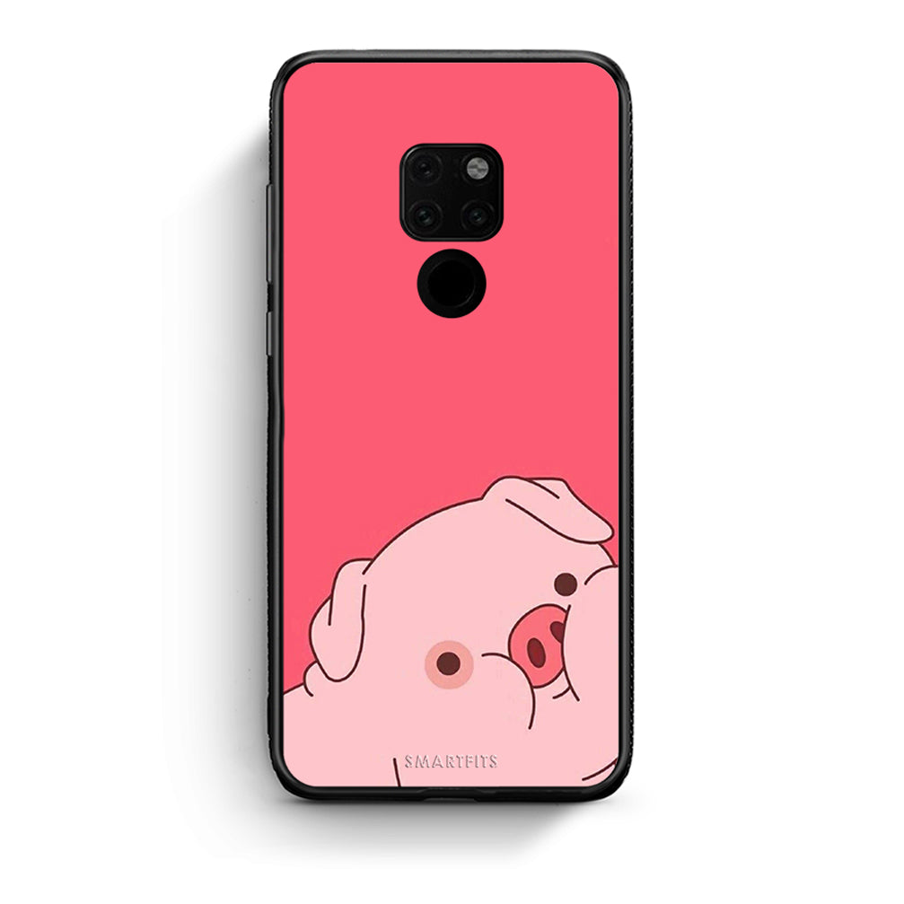 Huawei Mate 20 Pig Love 1 Θήκη Αγίου Βαλεντίνου από τη Smartfits με σχέδιο στο πίσω μέρος και μαύρο περίβλημα | Smartphone case with colorful back and black bezels by Smartfits