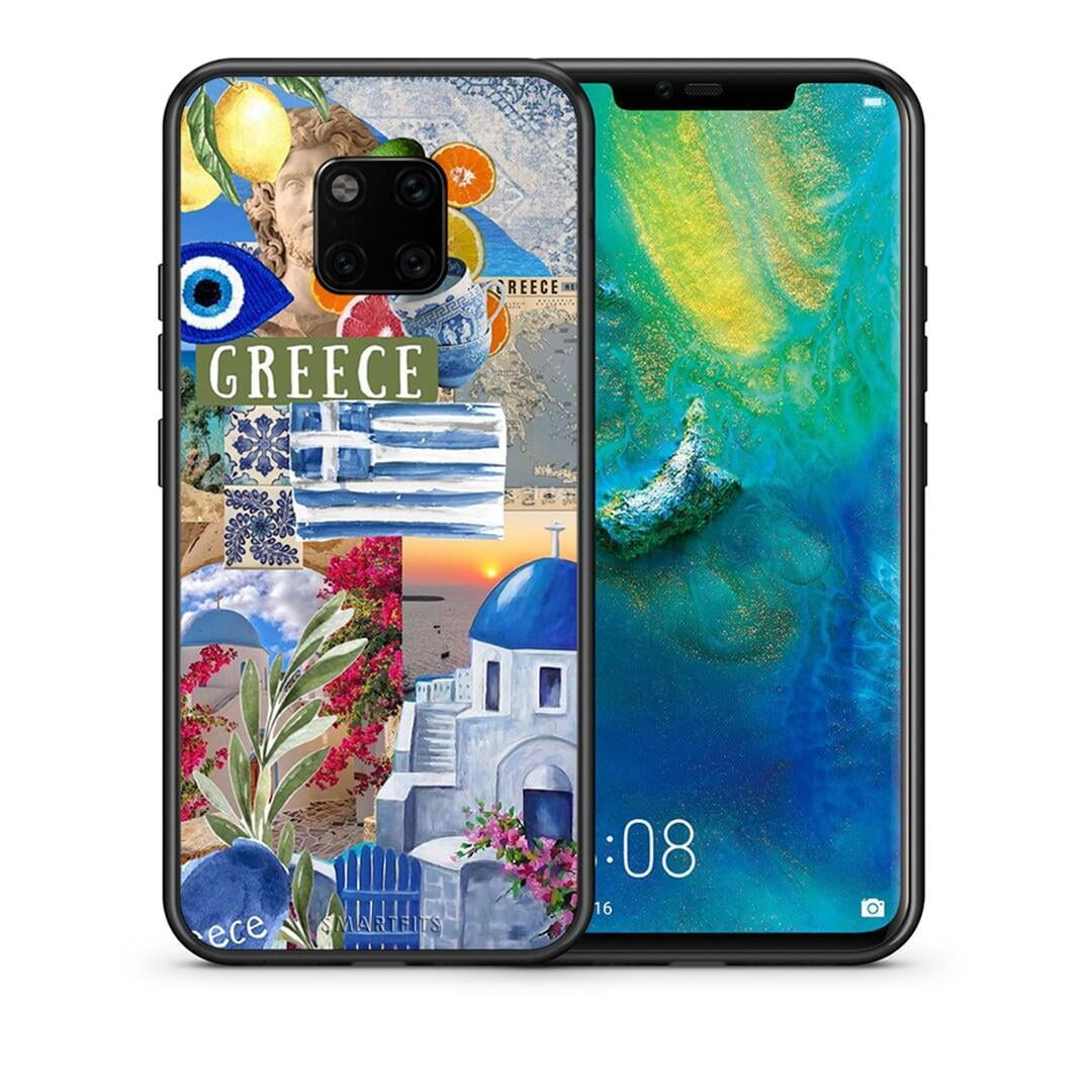 Θήκη Huawei Mate 20 Pro All Greek από τη Smartfits με σχέδιο στο πίσω μέρος και μαύρο περίβλημα | Huawei Mate 20 Pro All Greek case with colorful back and black bezels