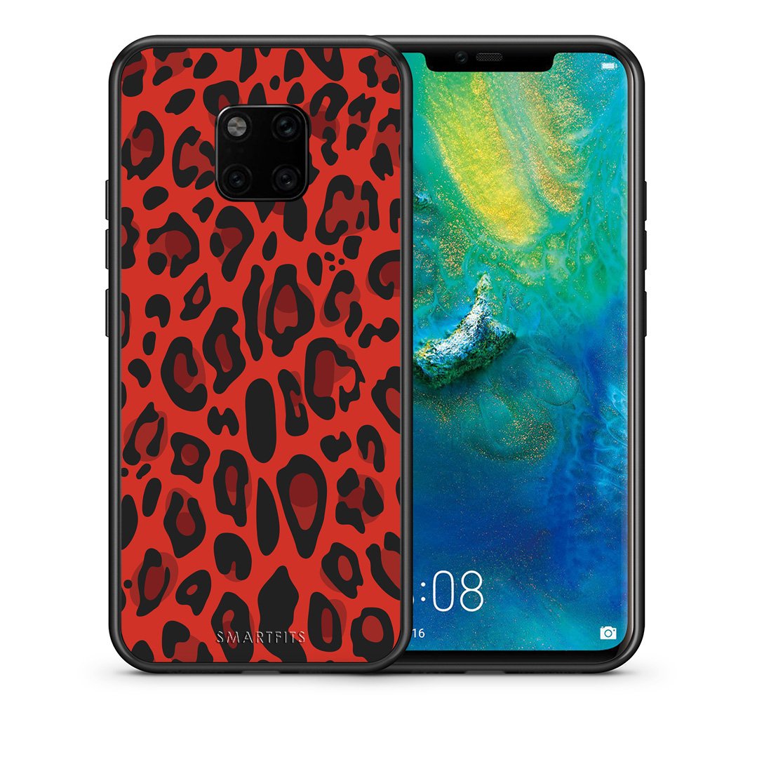 Θήκη Huawei Mate 20 Pro Red Leopard Animal από τη Smartfits με σχέδιο στο πίσω μέρος και μαύρο περίβλημα | Huawei Mate 20 Pro Red Leopard Animal case with colorful back and black bezels