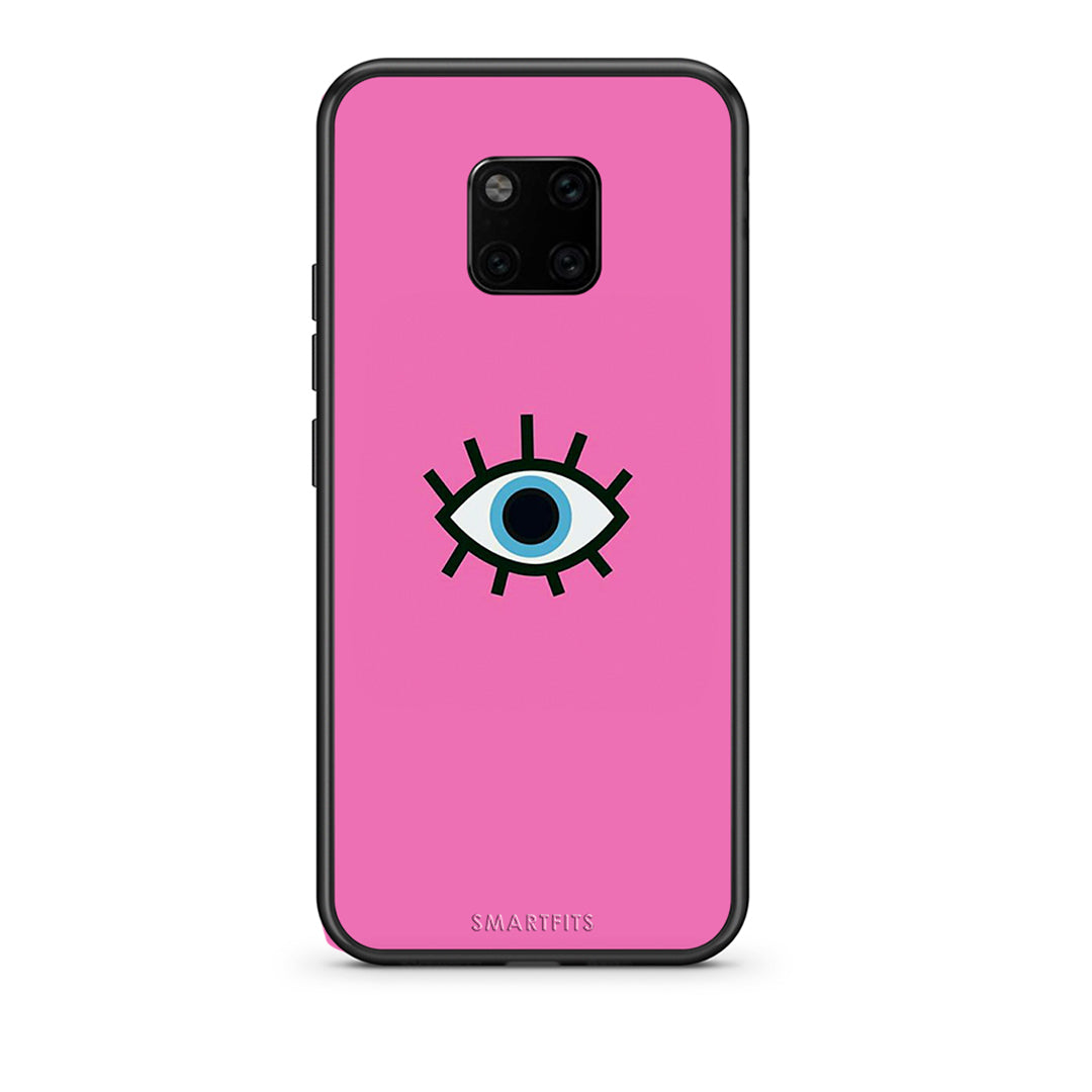 Huawei Mate 20 Pro Blue Eye Pink θήκη από τη Smartfits με σχέδιο στο πίσω μέρος και μαύρο περίβλημα | Smartphone case with colorful back and black bezels by Smartfits