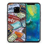 Thumbnail for Θήκη Huawei Mate 20 Pro Car Plates από τη Smartfits με σχέδιο στο πίσω μέρος και μαύρο περίβλημα | Huawei Mate 20 Pro Car Plates case with colorful back and black bezels