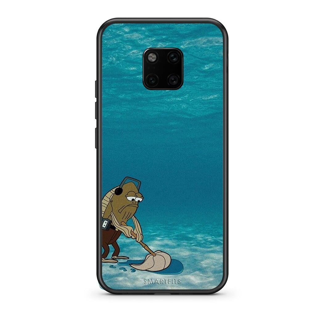 Huawei Mate 20 Pro Clean The Ocean Θήκη από τη Smartfits με σχέδιο στο πίσω μέρος και μαύρο περίβλημα | Smartphone case with colorful back and black bezels by Smartfits