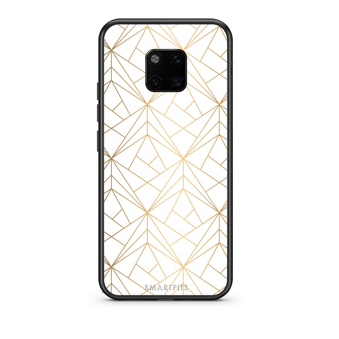 111 - Huawei Mate 20 Pro  Luxury White Geometric case, cover, bumper