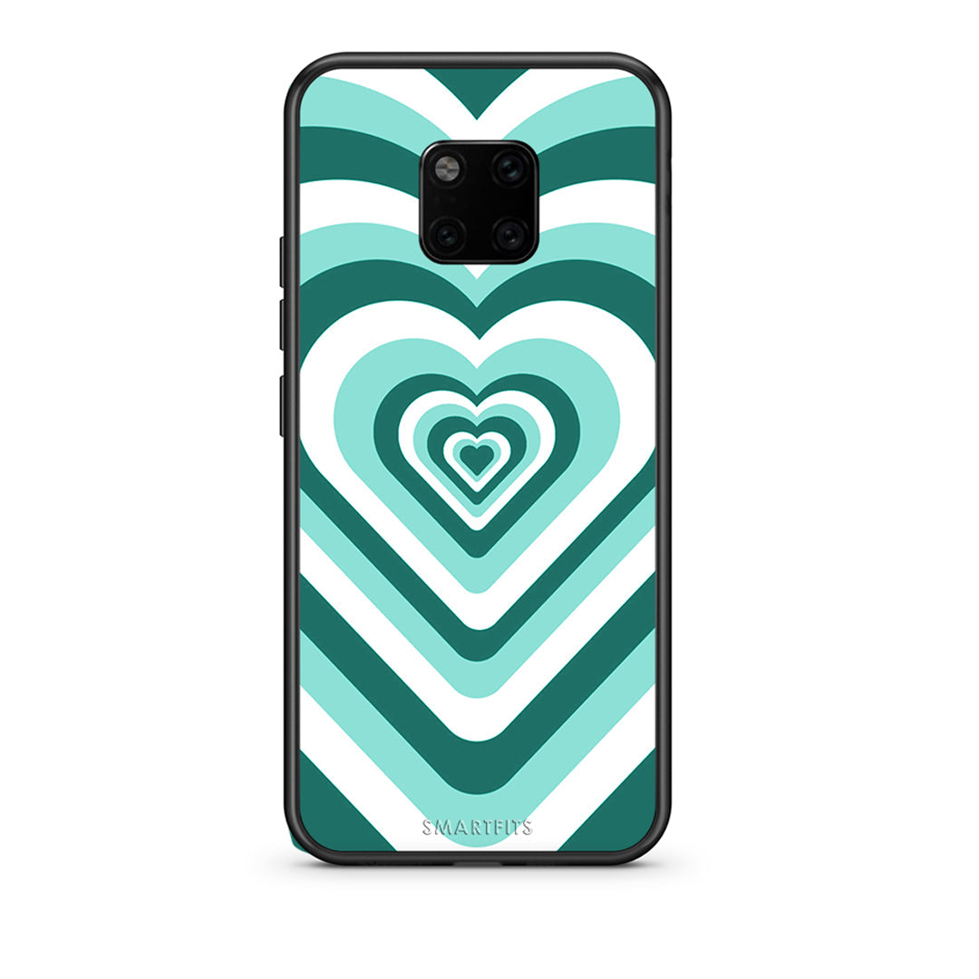 Huawei Mate 20 Pro Green Hearts θήκη από τη Smartfits με σχέδιο στο πίσω μέρος και μαύρο περίβλημα | Smartphone case with colorful back and black bezels by Smartfits