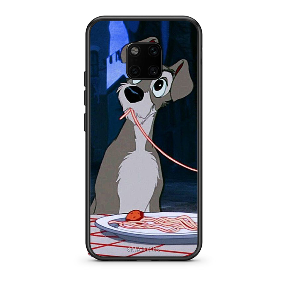 Huawei Mate 20 Pro Lady And Tramp 1 Θήκη Αγίου Βαλεντίνου από τη Smartfits με σχέδιο στο πίσω μέρος και μαύρο περίβλημα | Smartphone case with colorful back and black bezels by Smartfits