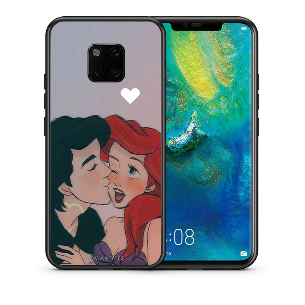 Θήκη Αγίου Βαλεντίνου Huawei Mate 20 Pro Mermaid Love από τη Smartfits με σχέδιο στο πίσω μέρος και μαύρο περίβλημα | Huawei Mate 20 Pro Mermaid Love case with colorful back and black bezels