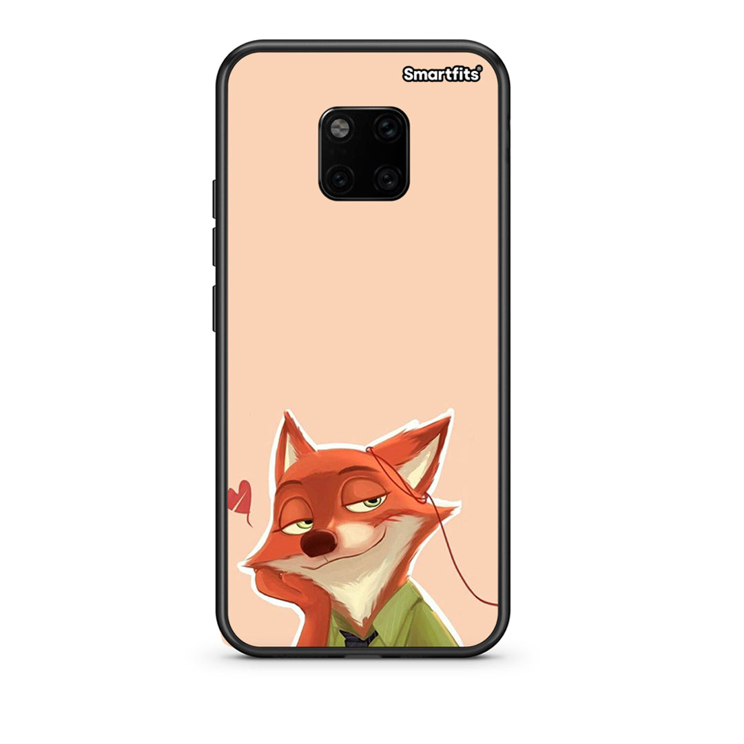 Huawei Mate 20 Pro Nick Wilde And Judy Hopps Love 1 θήκη από τη Smartfits με σχέδιο στο πίσω μέρος και μαύρο περίβλημα | Smartphone case with colorful back and black bezels by Smartfits