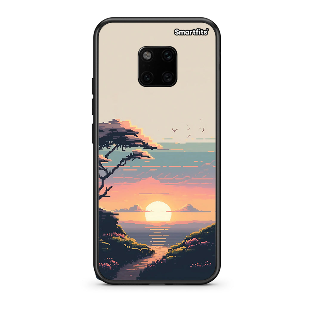 Huawei Mate 20 Pro Pixel Sunset Θήκη από τη Smartfits με σχέδιο στο πίσω μέρος και μαύρο περίβλημα | Smartphone case with colorful back and black bezels by Smartfits