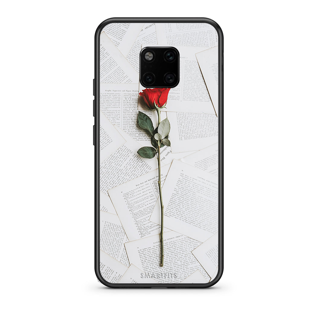 Huawei Mate 20 Pro Red Rose θήκη από τη Smartfits με σχέδιο στο πίσω μέρος και μαύρο περίβλημα | Smartphone case with colorful back and black bezels by Smartfits