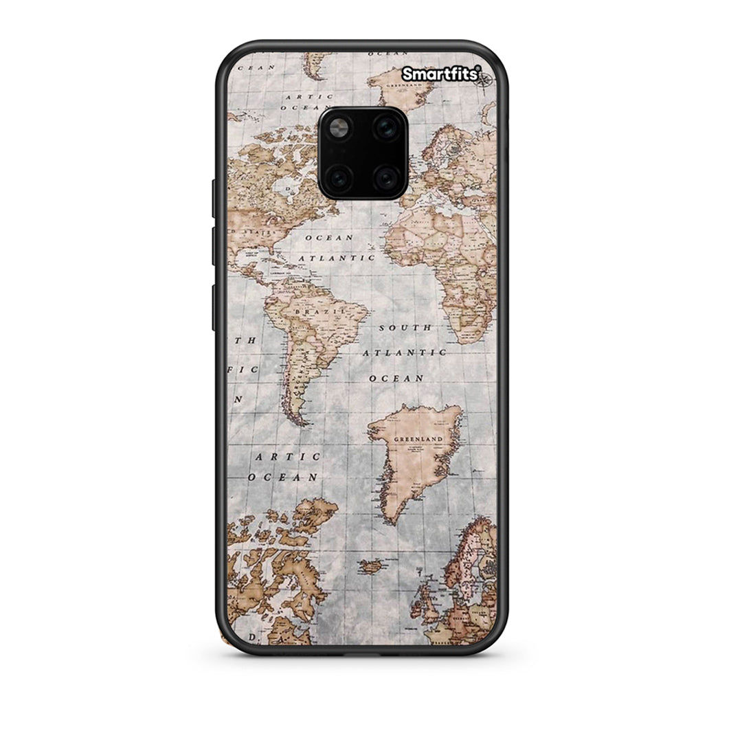 Huawei Mate 20 Pro World Map Θήκη από τη Smartfits με σχέδιο στο πίσω μέρος και μαύρο περίβλημα | Smartphone case with colorful back and black bezels by Smartfits