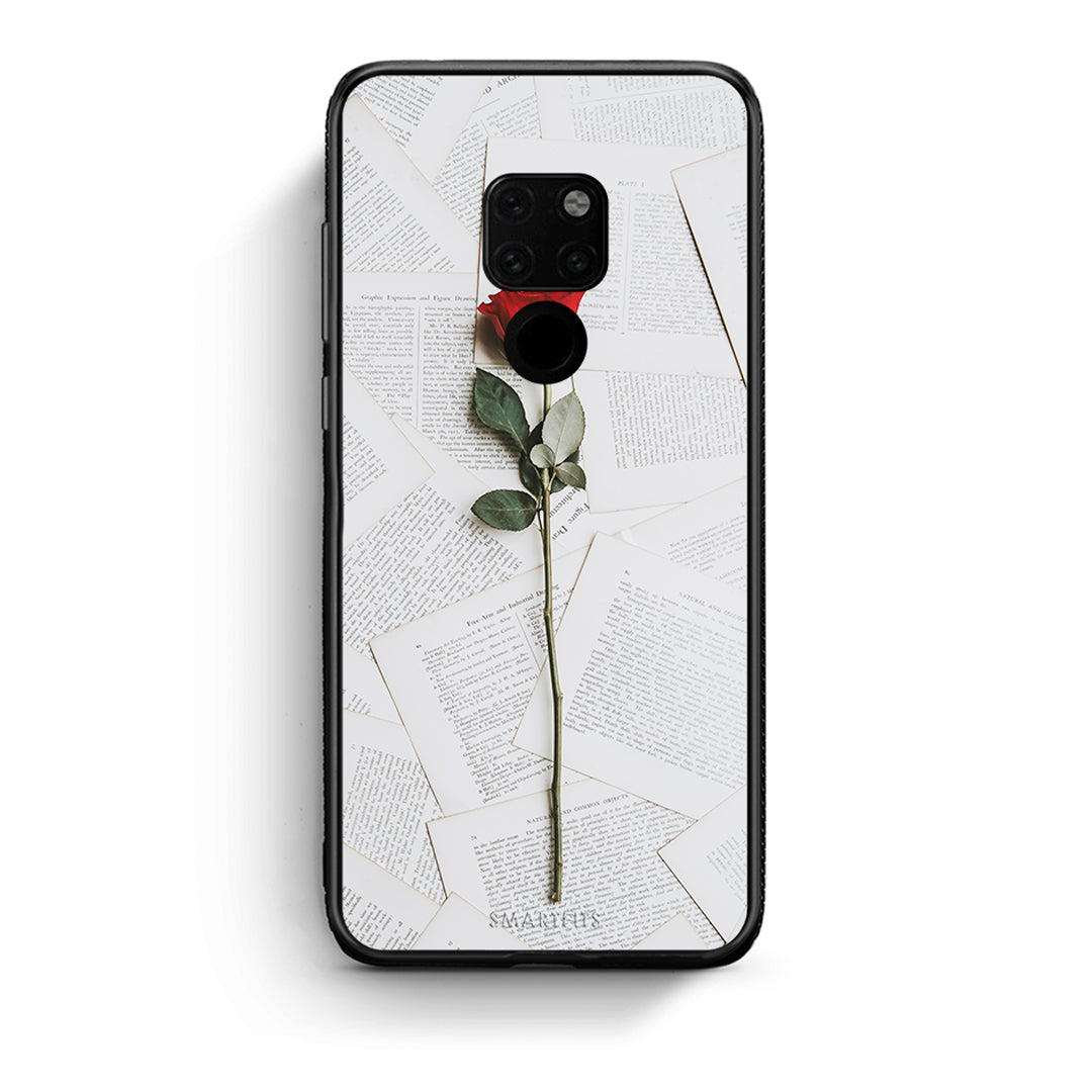 Huawei Mate 20 Red Rose θήκη από τη Smartfits με σχέδιο στο πίσω μέρος και μαύρο περίβλημα | Smartphone case with colorful back and black bezels by Smartfits