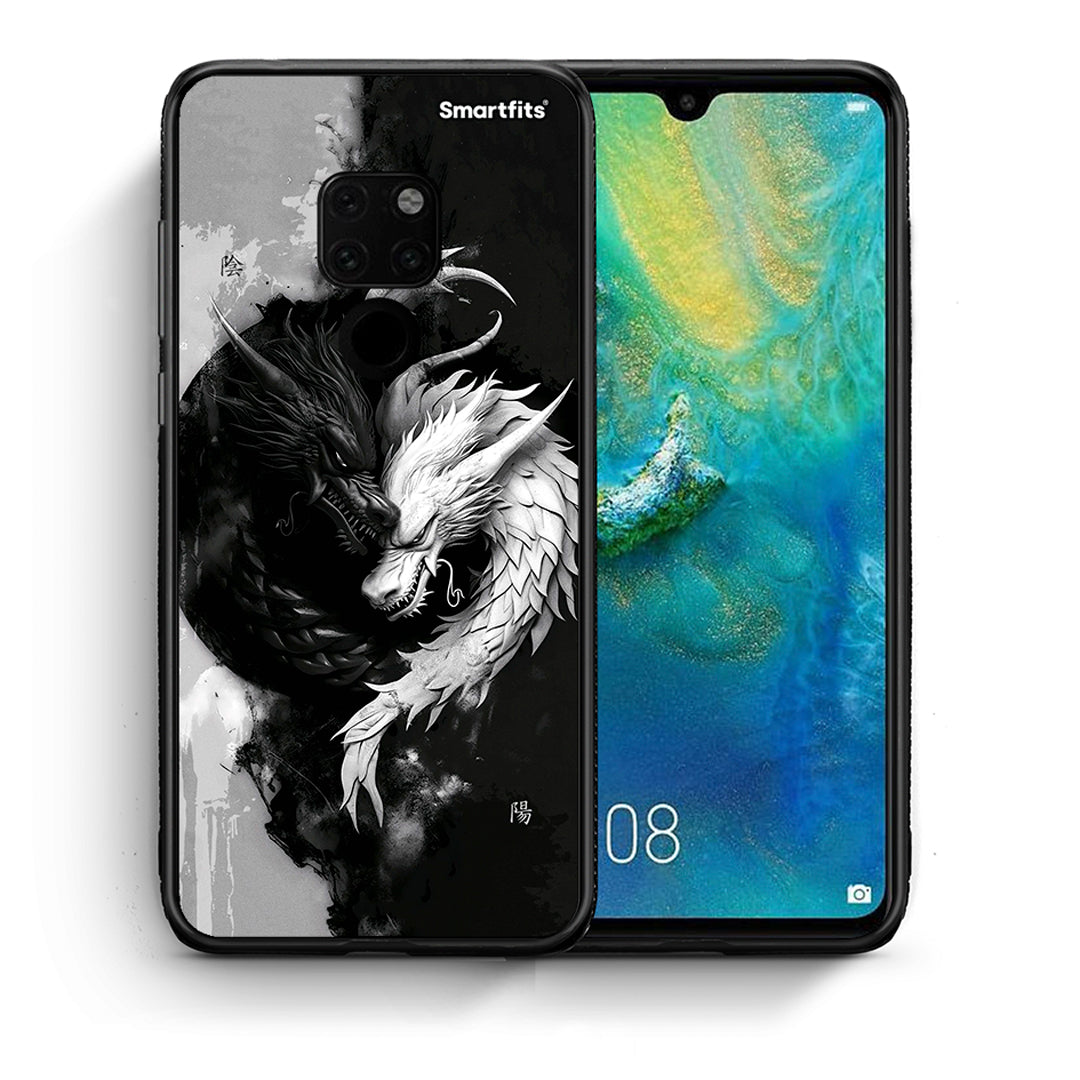 Θήκη Huawei Mate 20 Yin Yang από τη Smartfits με σχέδιο στο πίσω μέρος και μαύρο περίβλημα | Huawei Mate 20 Yin Yang case with colorful back and black bezels