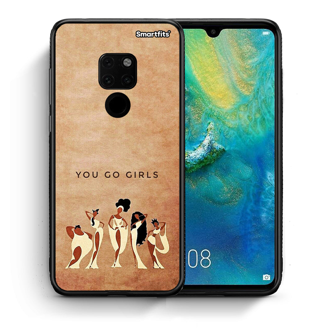 Θήκη Huawei Mate 20 You Go Girl από τη Smartfits με σχέδιο στο πίσω μέρος και μαύρο περίβλημα | Huawei Mate 20 You Go Girl case with colorful back and black bezels