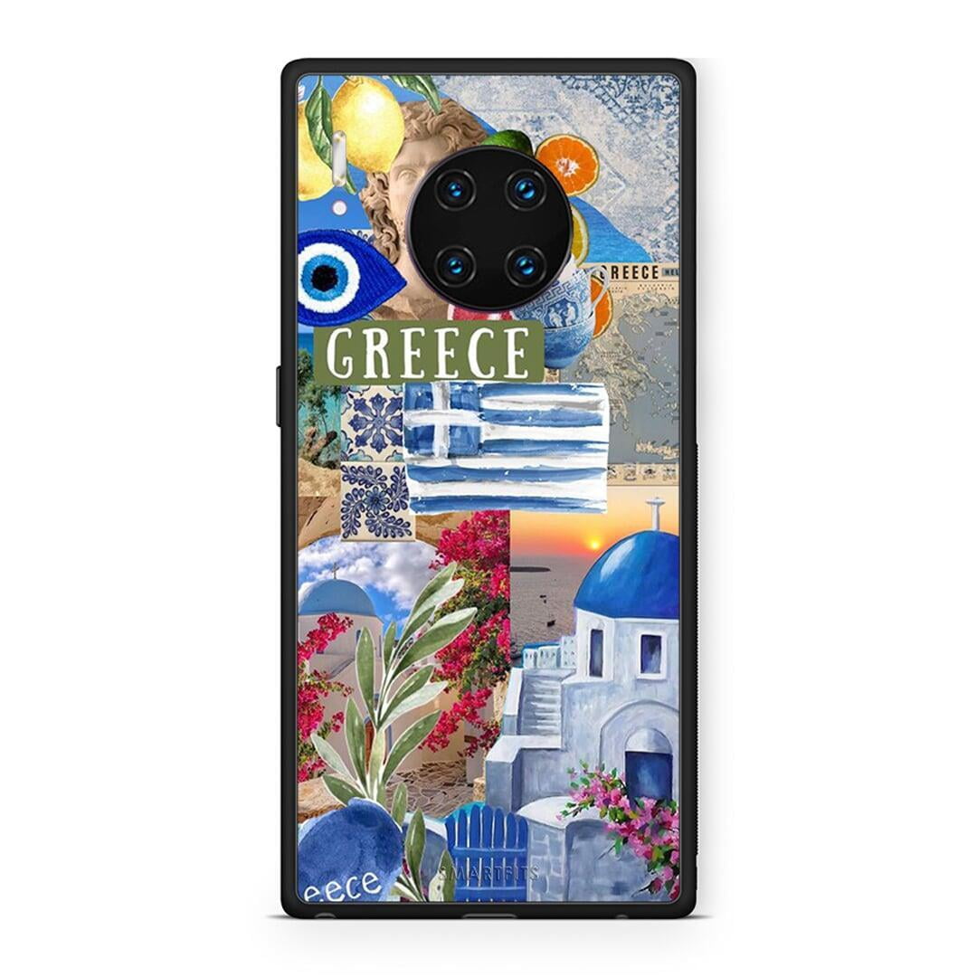 Huawei Mate 30 Pro All Greek Θήκη από τη Smartfits με σχέδιο στο πίσω μέρος και μαύρο περίβλημα | Smartphone case with colorful back and black bezels by Smartfits