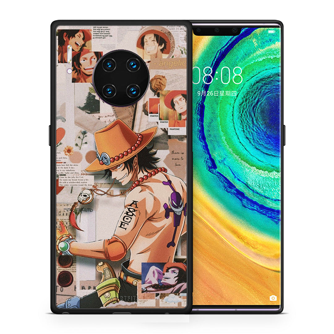 Θήκη Huawei Mate 30 Pro Anime Collage από τη Smartfits με σχέδιο στο πίσω μέρος και μαύρο περίβλημα | Huawei Mate 30 Pro Anime Collage case with colorful back and black bezels