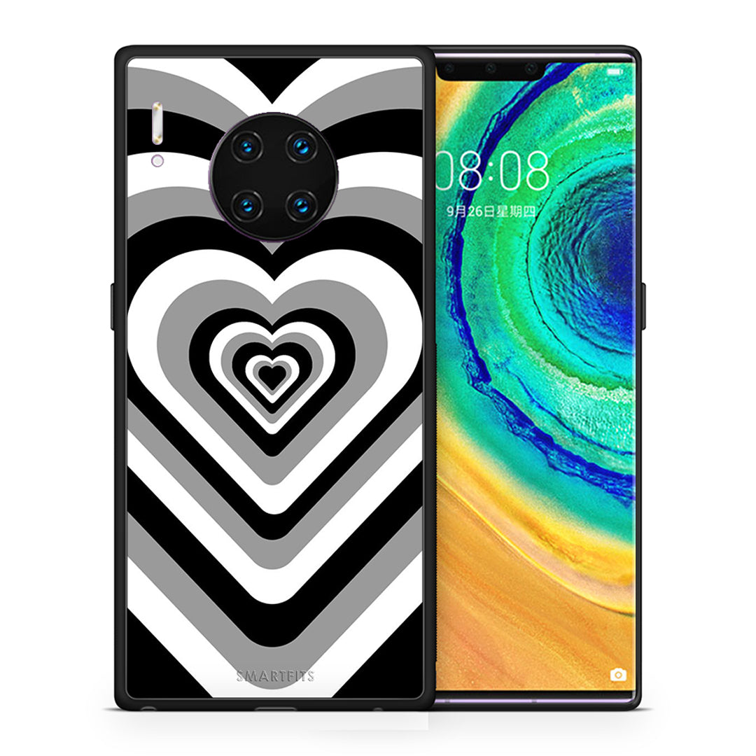 Θήκη Huawei Mate 30 Pro Black Hearts από τη Smartfits με σχέδιο στο πίσω μέρος και μαύρο περίβλημα | Huawei Mate 30 Pro Black Hearts case with colorful back and black bezels